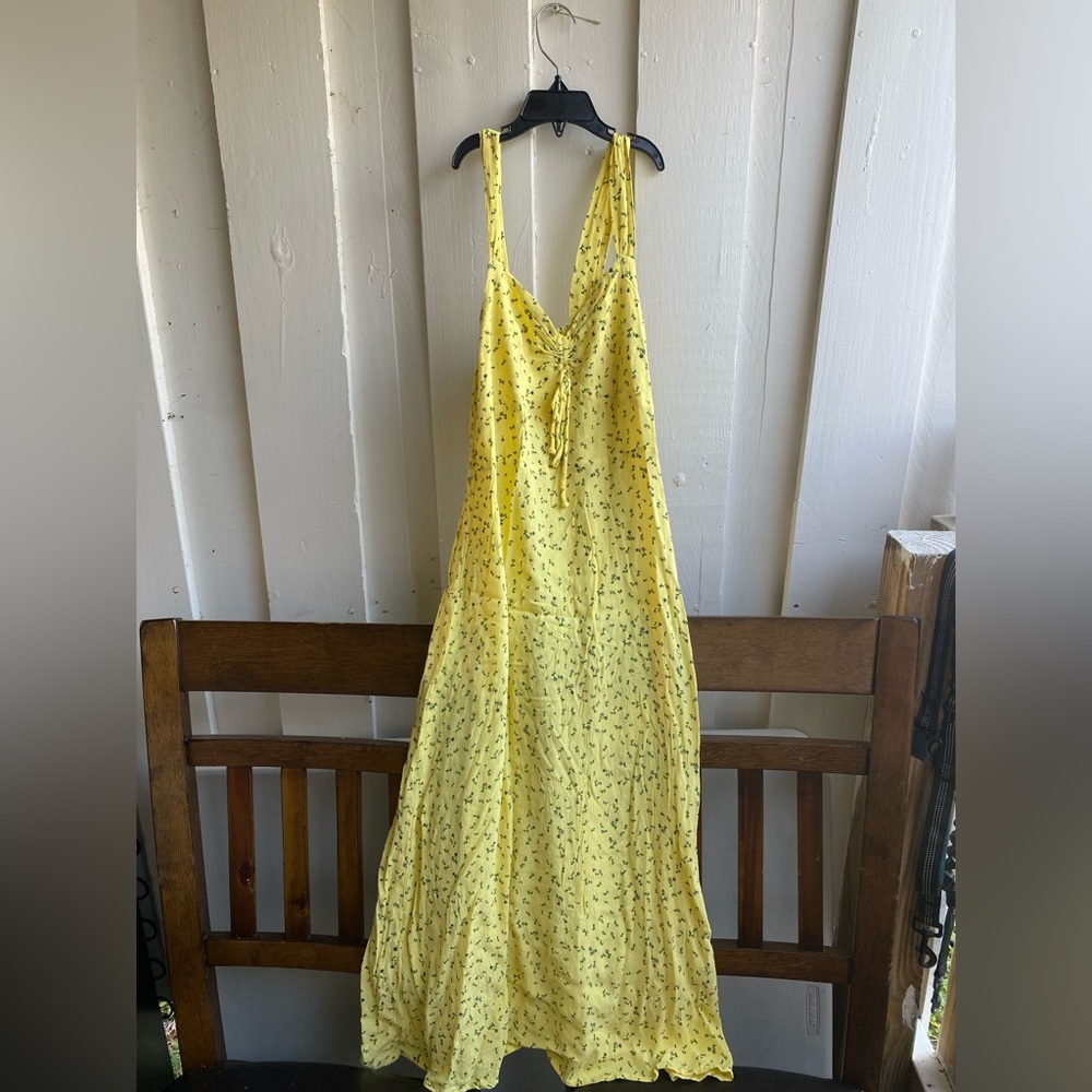 Faithfull the Brand Yellow Floral Maxi Dress